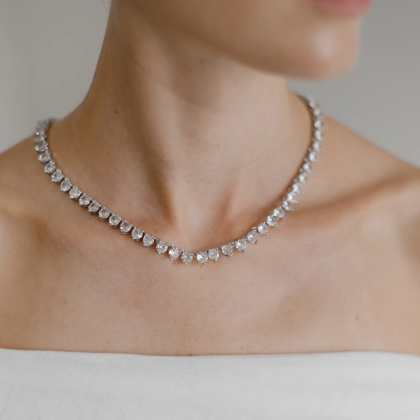 ELIZABETH - CLASSIC STATEMENT CRYSTAL BRIDAL NECKLACE